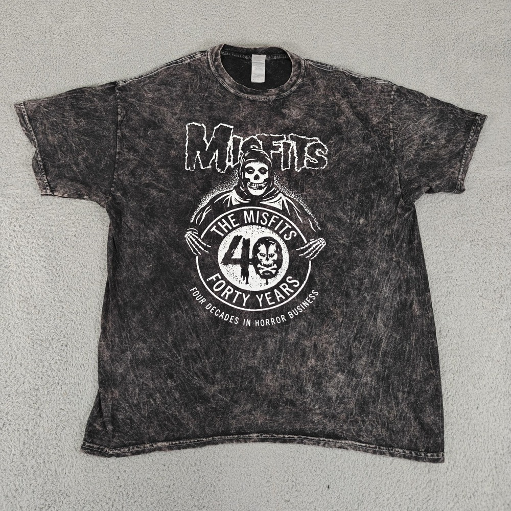 Vintage Misfits Shirt Mens XL Black Gildan Heavy 40th Anniversary Horror Punk‎